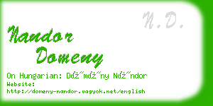 nandor domeny business card